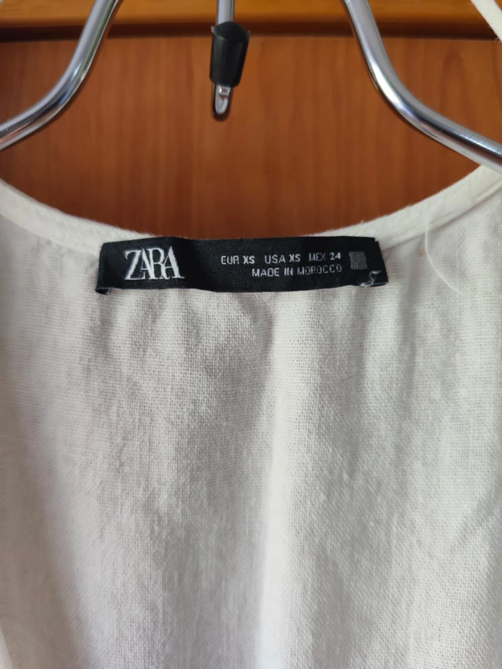 Zara vestido blanco lino-viscosa XS volantes – photo 3